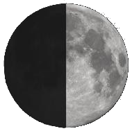 Månen er: Tiltagende-halv