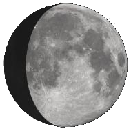 Månen er: Tiltagende-trekvart